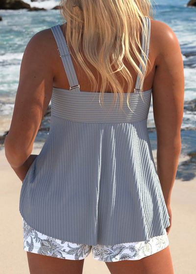 Emma I Stylowy tankini z modelem owijanym i wzorem kwiatowym