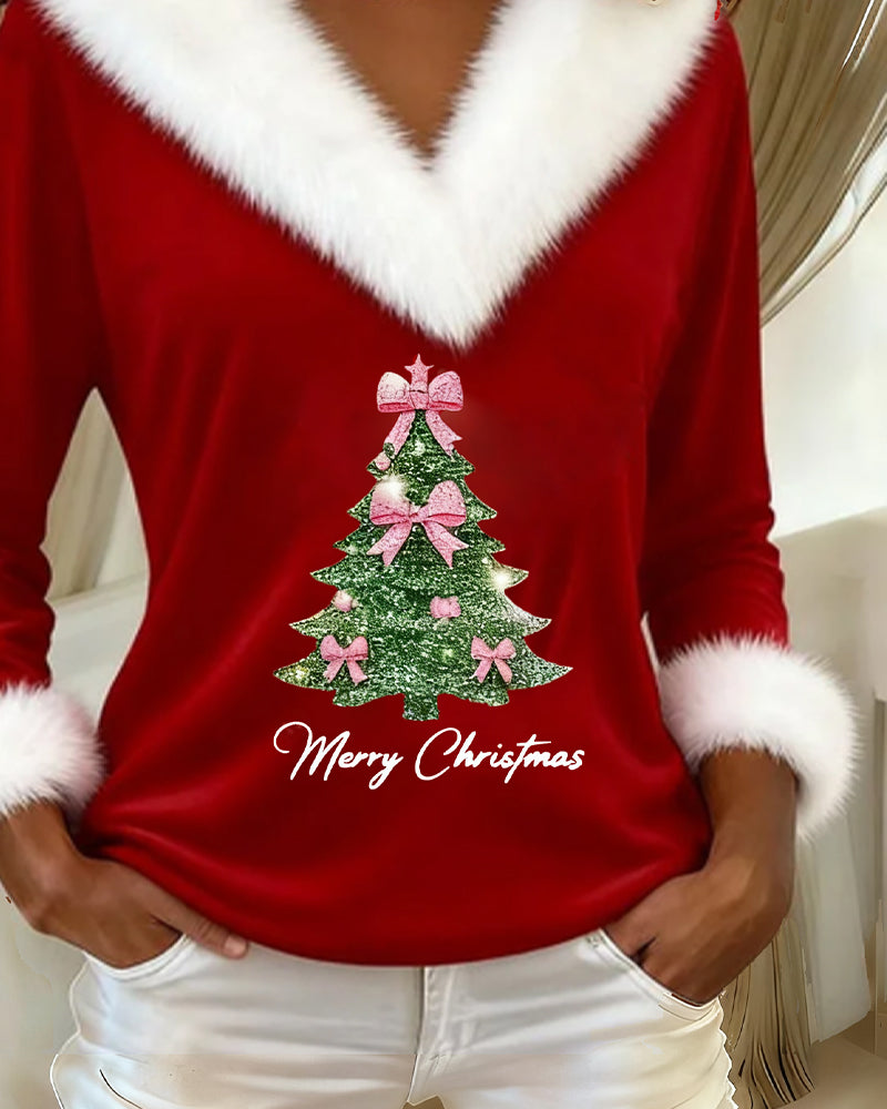 Ania | Top z nadrukiem na futrze na Boże Narodzenie