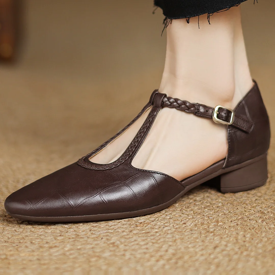 Sarah&Kate™| Skórzane Mary Janes Kepa