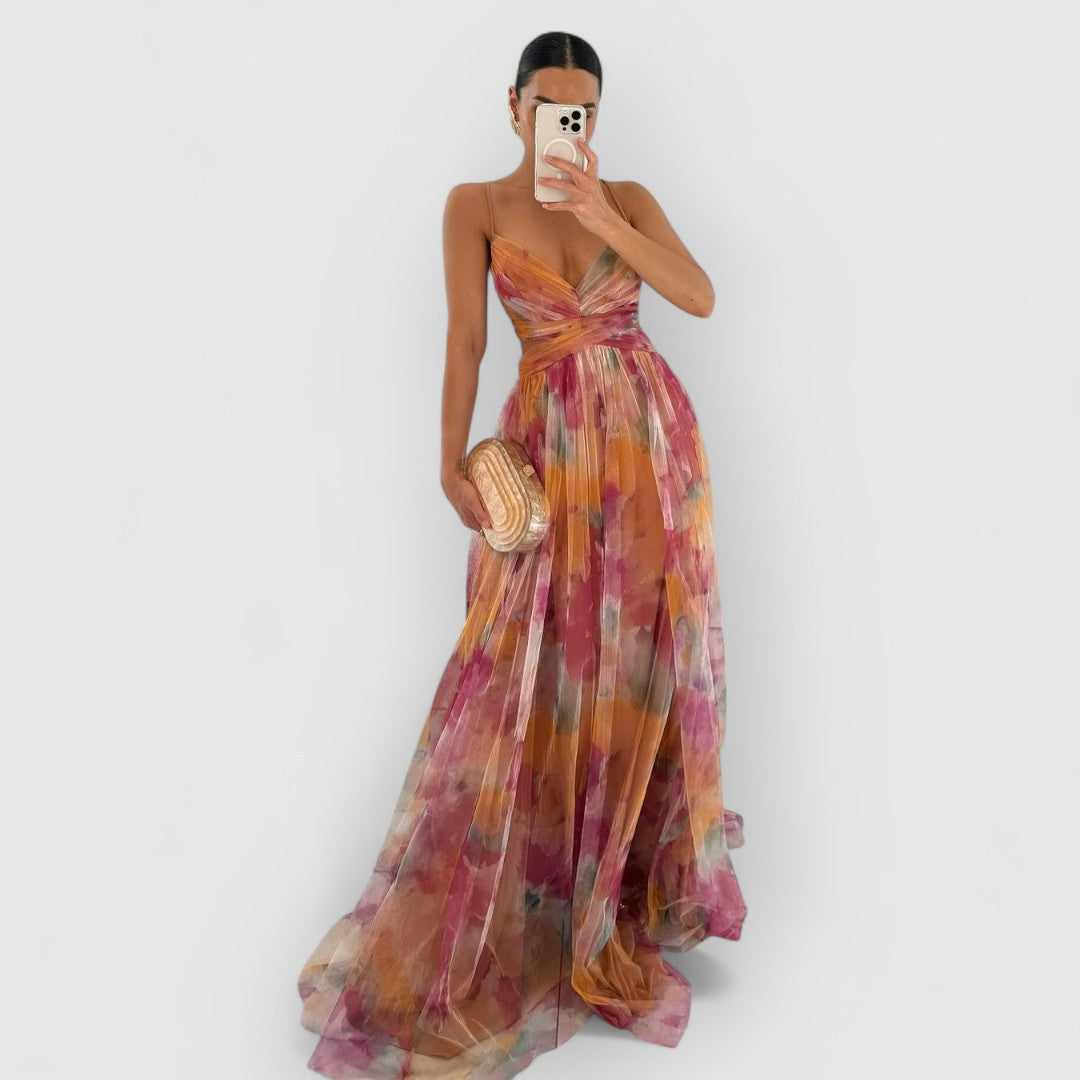Agnieszka | Maxikleid z kwiatowym nadrukiem