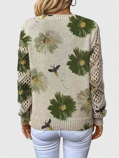 Wysława – Elegancki sweter z kwiatami