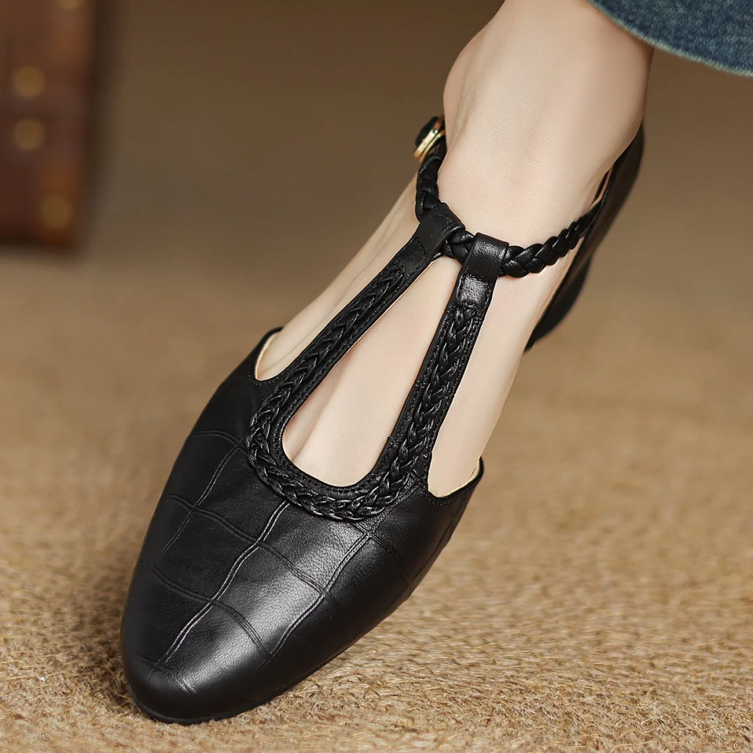 Sarah&Kate™| Skórzane Mary Janes Kepa