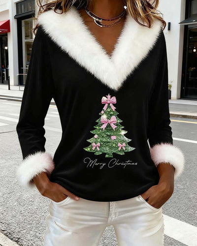Ania | Top z nadrukiem na futrze na Boże Narodzenie