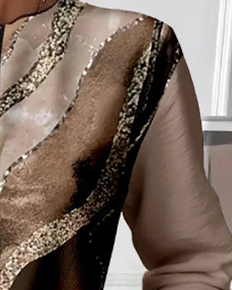 Lera | Bluza z półzamkiem i vintage nadrukiem