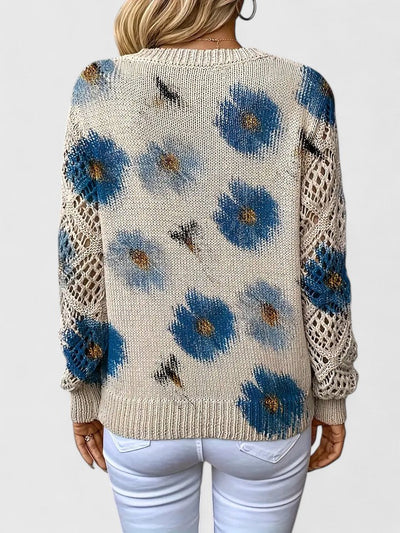 Wysława – Elegancki sweter z kwiatami