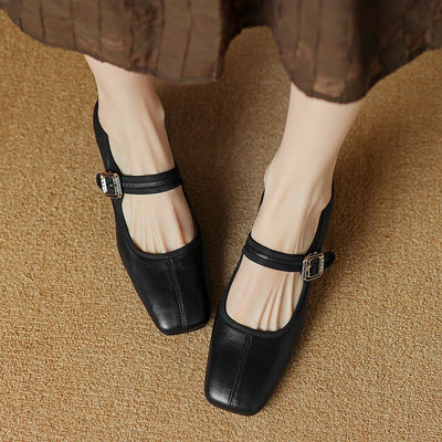 Desna - Nowoczesne buty na grubym obcasie w stylu francuskim